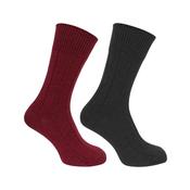 Hoggs Of Fife Brogue Merino Sock Twin Pack Green/Burgundy image