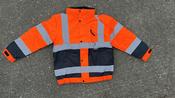Junior 2 Tone Hi Vis Kids Bomber Farm Work Safety Jacket-HIVIZ ORANVY image