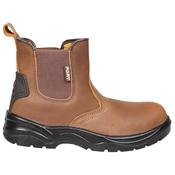 Fort FF104 Regent Safety Dealer Boot – Brown Leather, Steel Toe &amp; Midsole (S1P SRC)