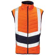 Supertouch 2 Tone Hi Vis Puffer Bodywarmer-HIVIZ ORANVY