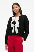 Otta Black Cardigan White Bow