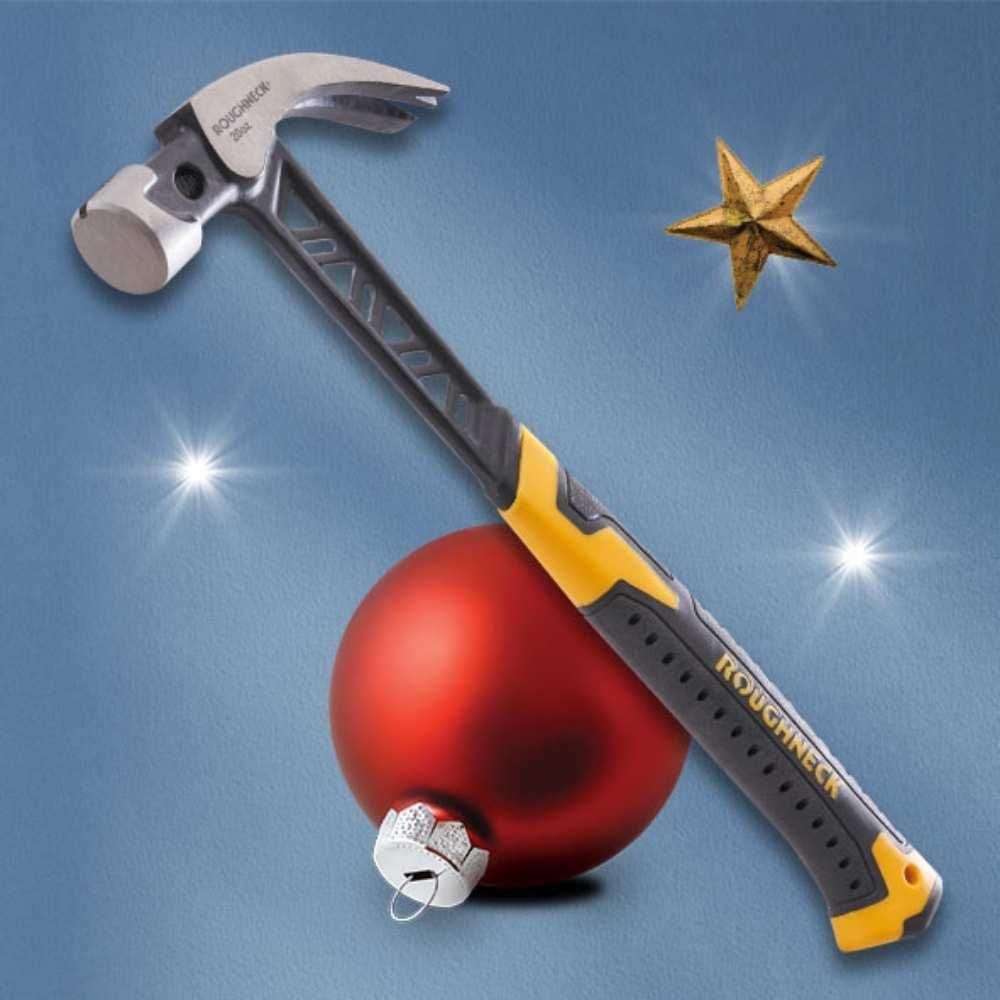 Gorilla V-Series Claw Hammer 567g (20oz) with V-Shock Shaft, Magnetic Nail Holder, Mini-Claw, Lanyard Hole - Drop-Forged Steel