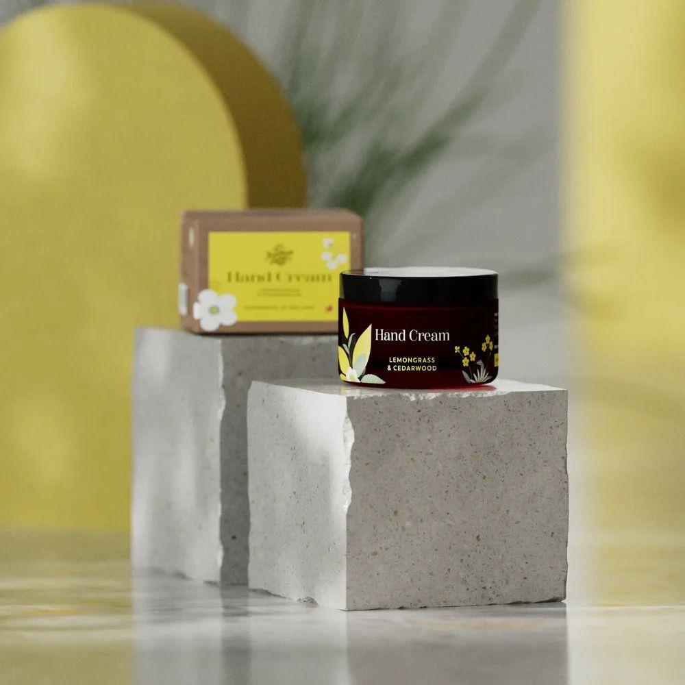 Handmade Soap Co. Lemongrass & Cedarwood Hand Cream - 50g, Quick Absorbing, Nourishing, Hydrating, Cruelty Free, Vegan
