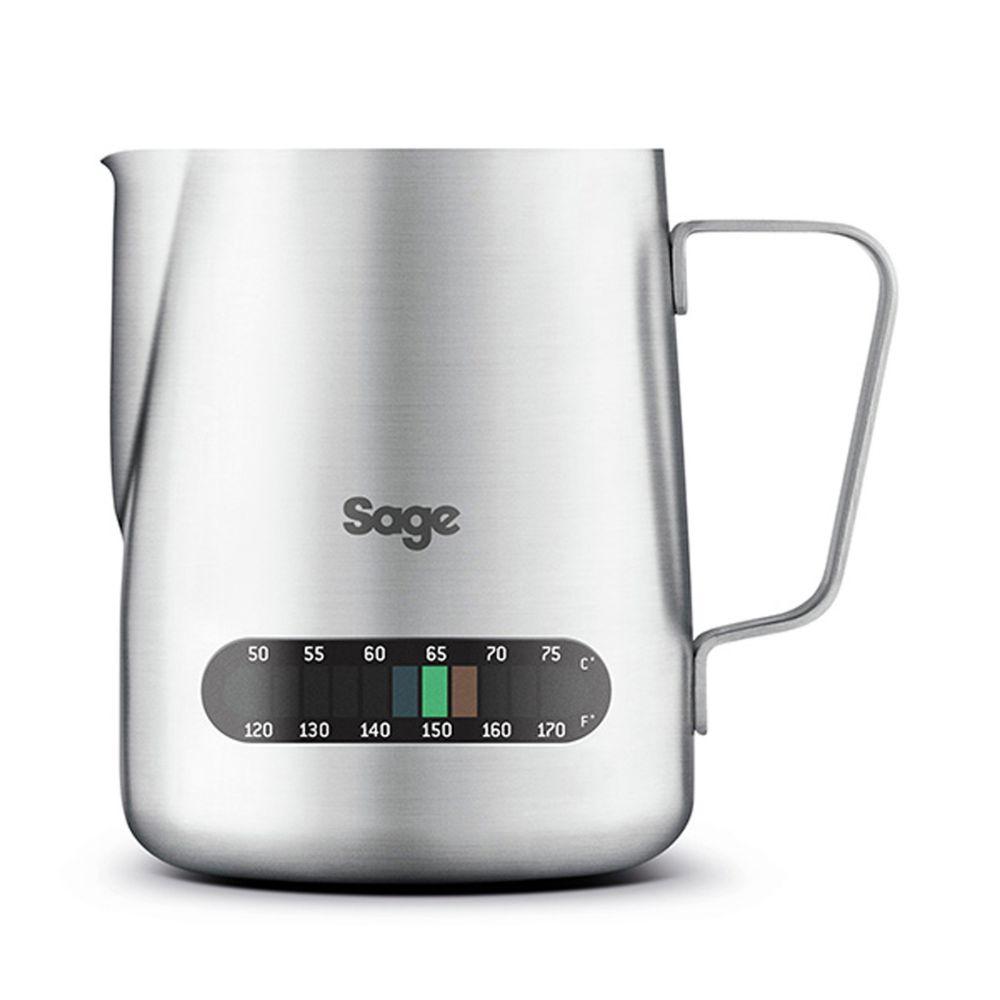 Sage Temperature Control Milk Jug - Silver, 480ml, with Thermometer and Spout design
