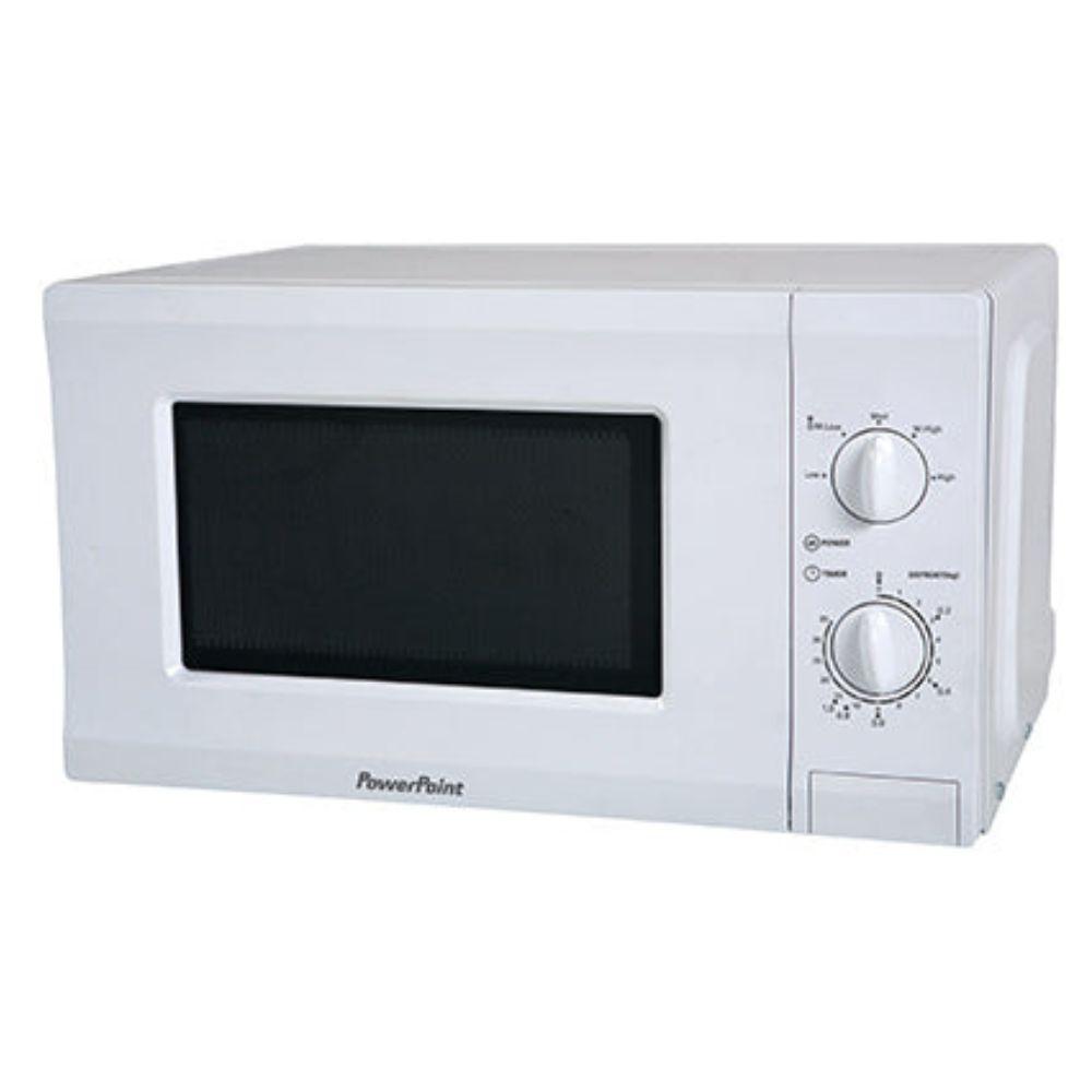 Powerpoint Microwave 700W White 20lts Capacity Manual Controls Dial