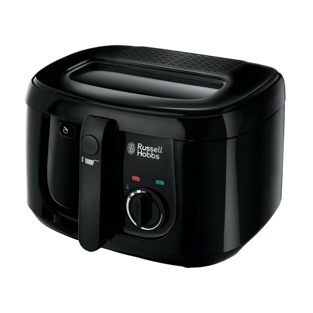 Russell Hobbs 2.5L Maxi Deep Fryer Black with 1kg Food Capacity, Variable Temperature, Non-slip Feet, Cool Touch Walls, Observation Window, Carbon Filter