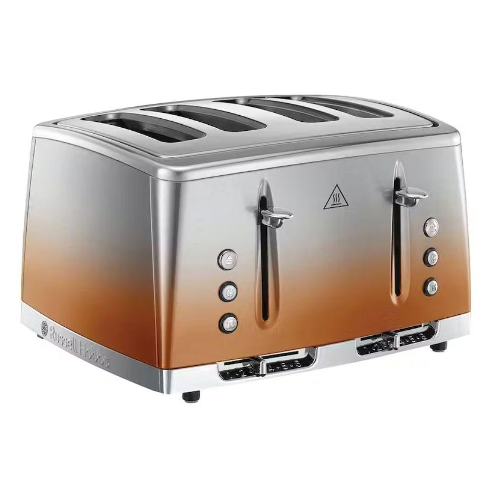 Russell Hobbs 4 Slice Toaster Copper Sunset Stainless Steel Wide Slots Ombre Effect