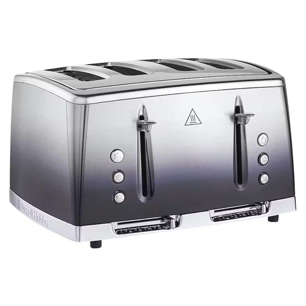 Russell Hobbs Eclipse 4 Slice Toaster Midnight Blue Stainless Steel with Lift and Look, Extra Wide Slots