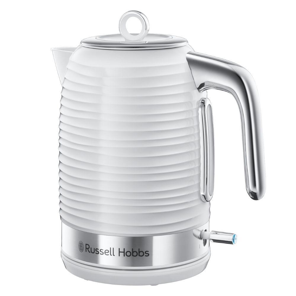 Russell Hobbs White 1.7L Electric Kettle - Rapid Boil, Perfect Pour, Anti-scale, Cord Storage, 3000W