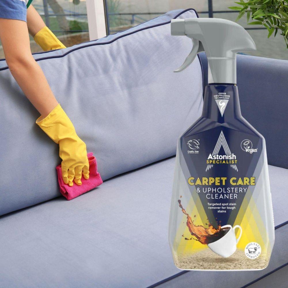 Astonish Premium Carpet & Upholstery Cleaner 750ml Lotus Flower Scent Powerful Stain Remover Gentle Foaming Action for Tough Stains and Odours