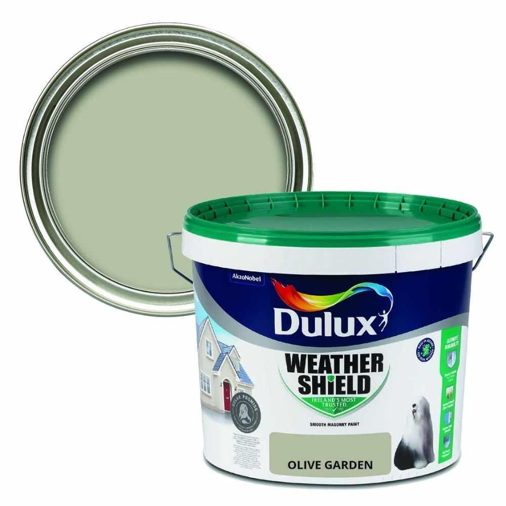 Dulux Olive Garden Masonry Paint Size 10Ltr Weather Shield Smooth