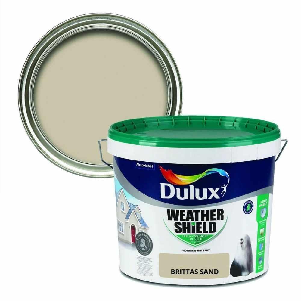 Dulux Weathershield Masonry Paint Brittas Sand 10L Smooth Exterior