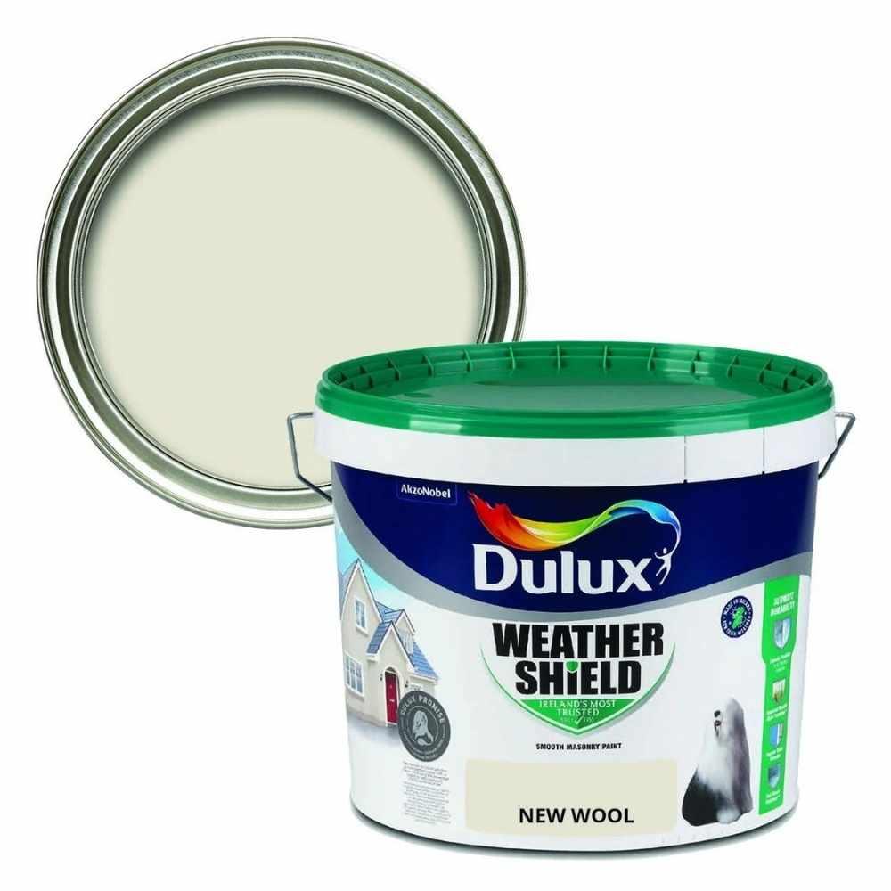 Dulux Weathershield Masonry Paint New Wool 10L - Exterior Use, Ultimate Durability