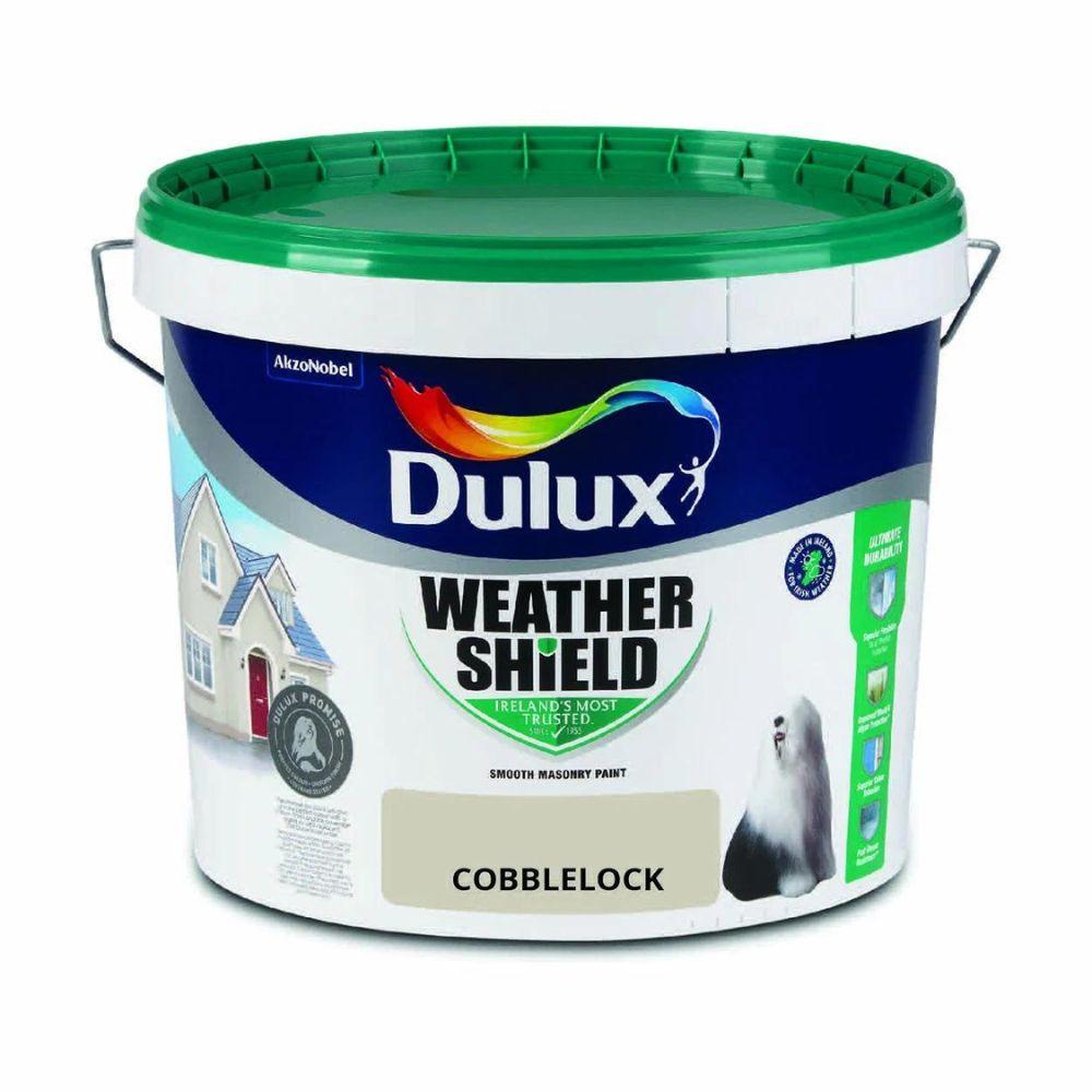 Dulux Weathershield Masonry Paint Cobblelock Size 10L Smooth Exterior