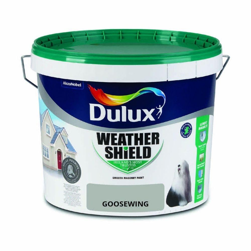 Dulux Weathershield Masonry Paint Goosewing 10L Opaque Exterior Use