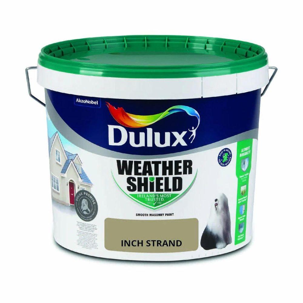Dulux Weathershield Masonry Paint Inch Strand 10L Smooth Exterior Use Opaque