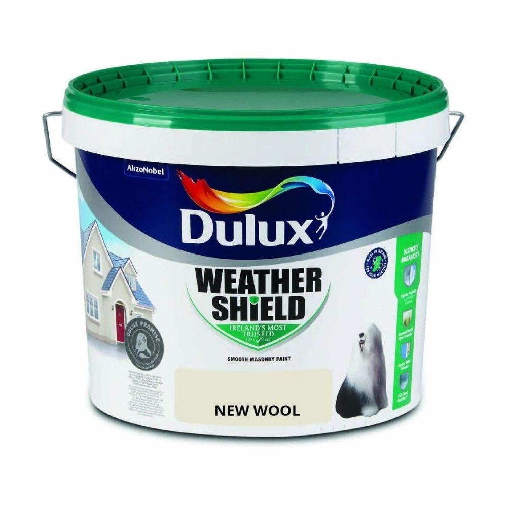 Dulux Weathershield Masonry Paint New Wool 10L - Exterior Use, Ultimate Durability