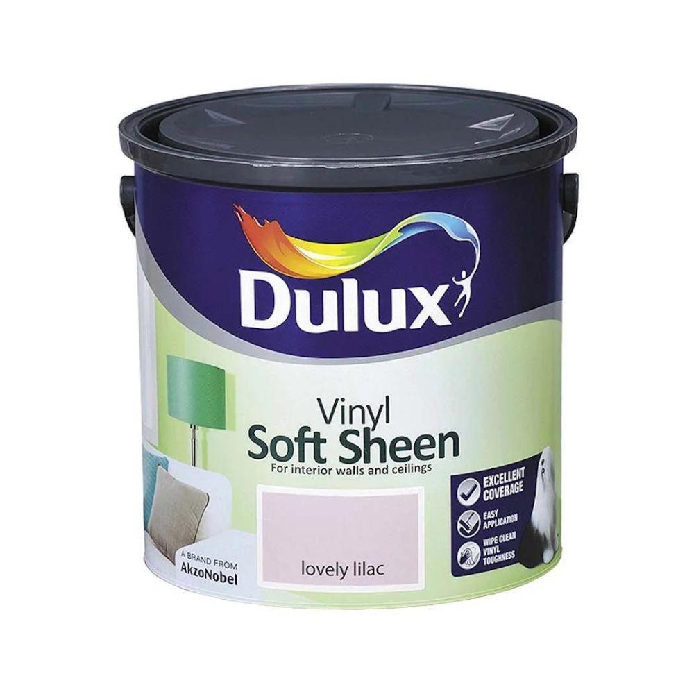 Dulux Soft Sheen Lovely Lilac Paint - Size 2.5 Litre - Excellent Coverage, Easy Application, Wipe Clean