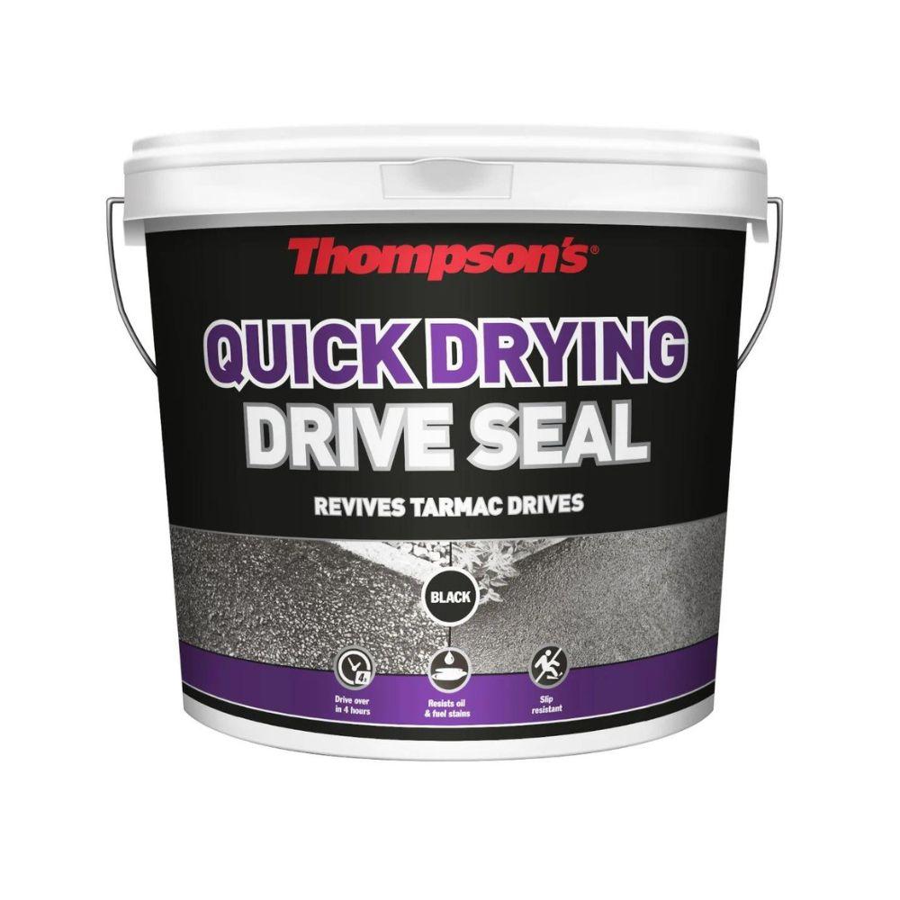 Thompson's Quick Drying Drive Seal Black 10L - Revives Tarmac Drives, Resists Stains, Slip Resistant, Drive Over in 4 Hours