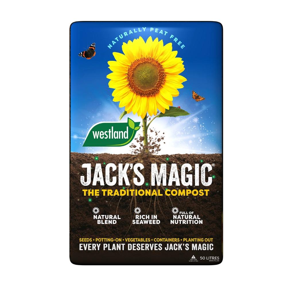 Westland Jack's Magic All Purpose Compost 40L - Peat-based, Natural Nutrients, Seaweed Enriched, Moisture Retention, Root Growth Support, Sunflower, Buy 3 Get 3 Free