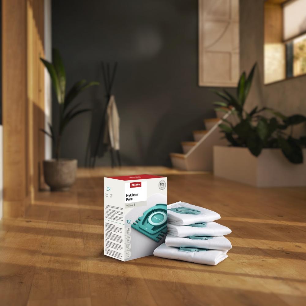 Miele HyClean Pure TU Vacuum Cleaner Bags for Guard S1 & L1 | 4 Pack | 80% Recycled Material | Filtration