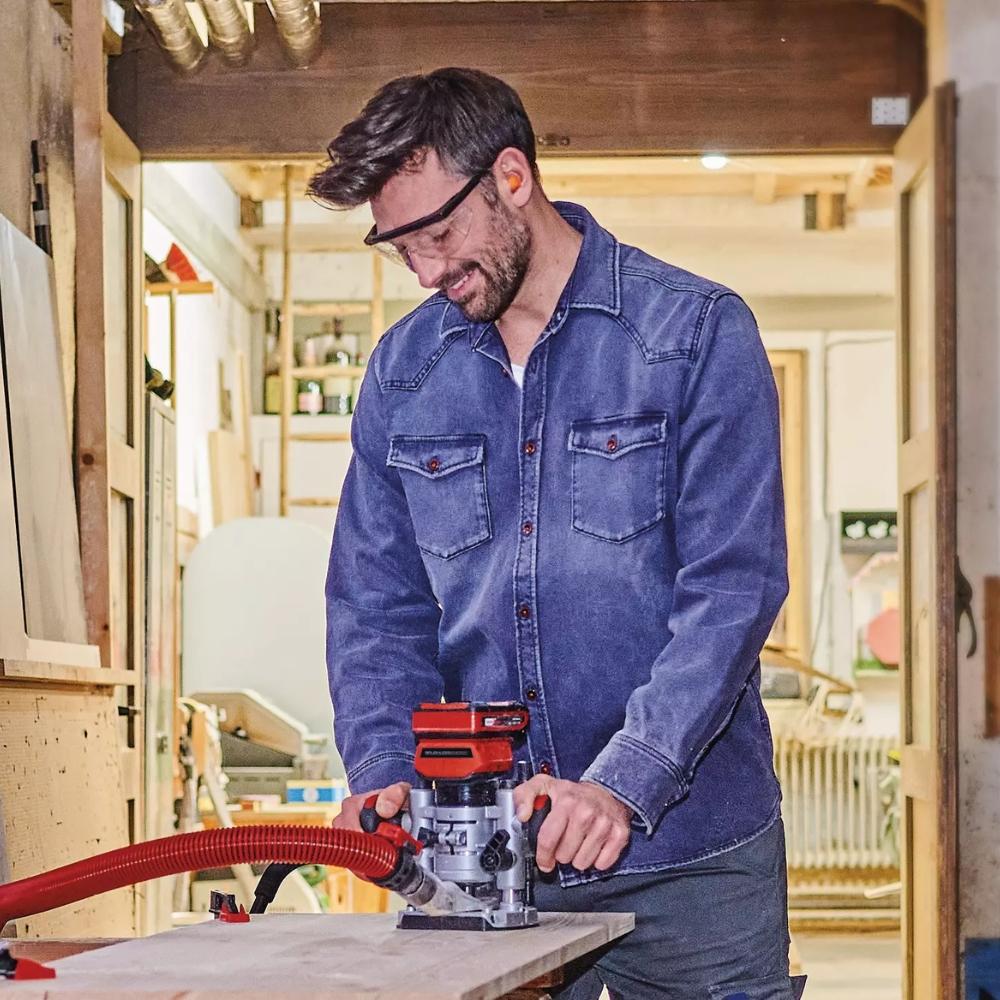 Einhell TP-RO 18 Li BL - Solo 18V Cordless Router Brushless Variable Speed with Rip Fence, Suction Adapter, Collets, Tools - Bare Unit