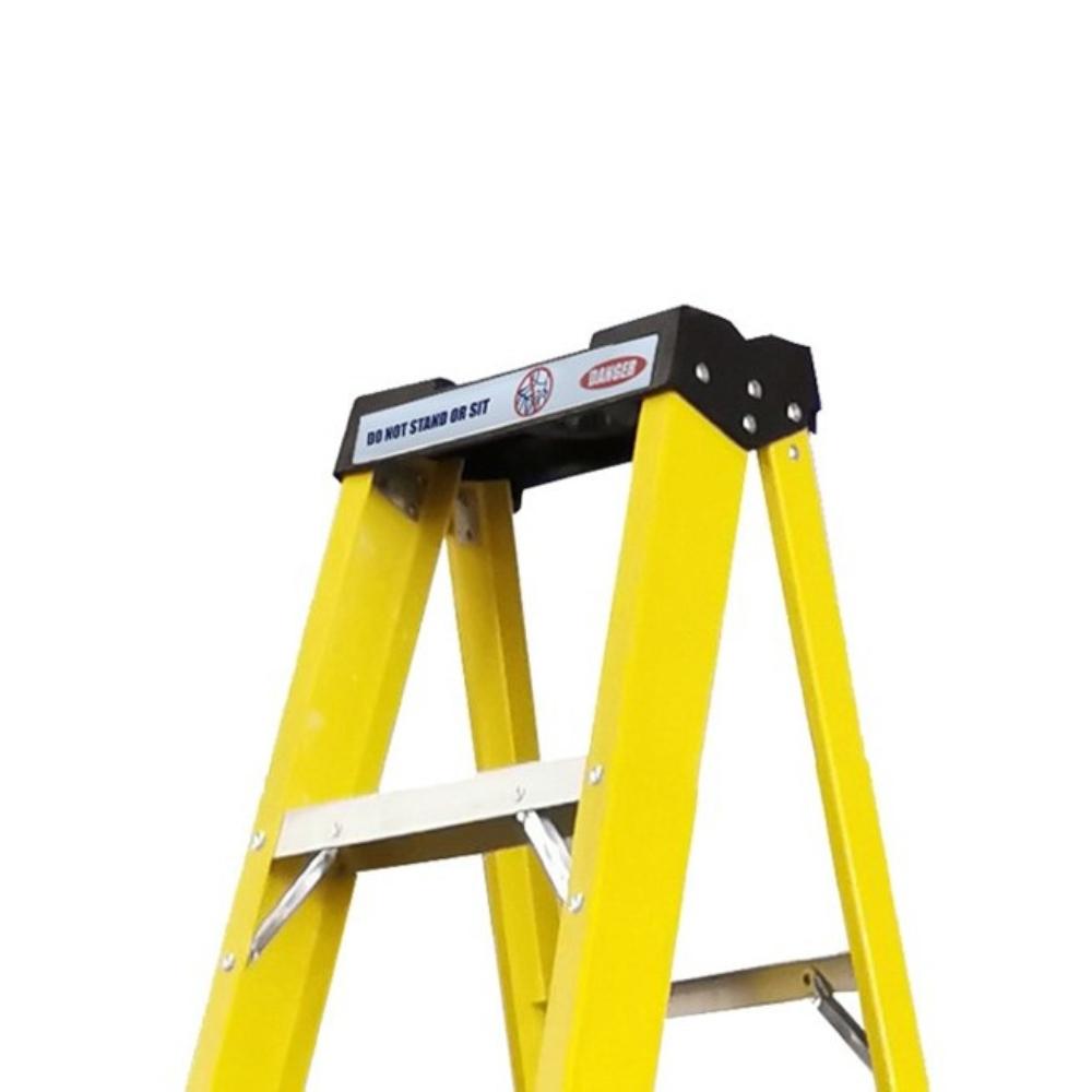 Toolway Fibreglass 6 Tread Step Ladder - Non-Conductive, Slip-Resistant, Top Tray, H Spreader, Click & Collect Only