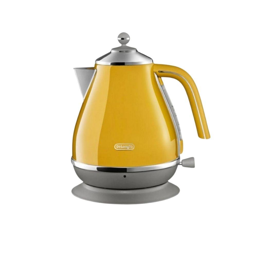 De'Longhi Icona Capitals Kettle Yellow 1.7 Litres 360-degree base Stainless steel