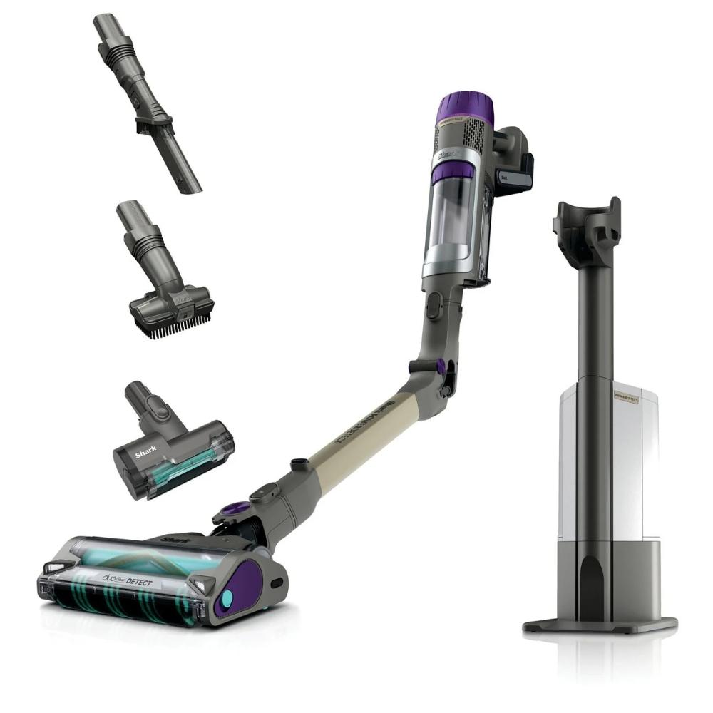 Shark PowerDetect Cordless Pet Vacuum Cleaner - White/ Java Grey | DuoClean Detect, Brush, Handheld, Flexology