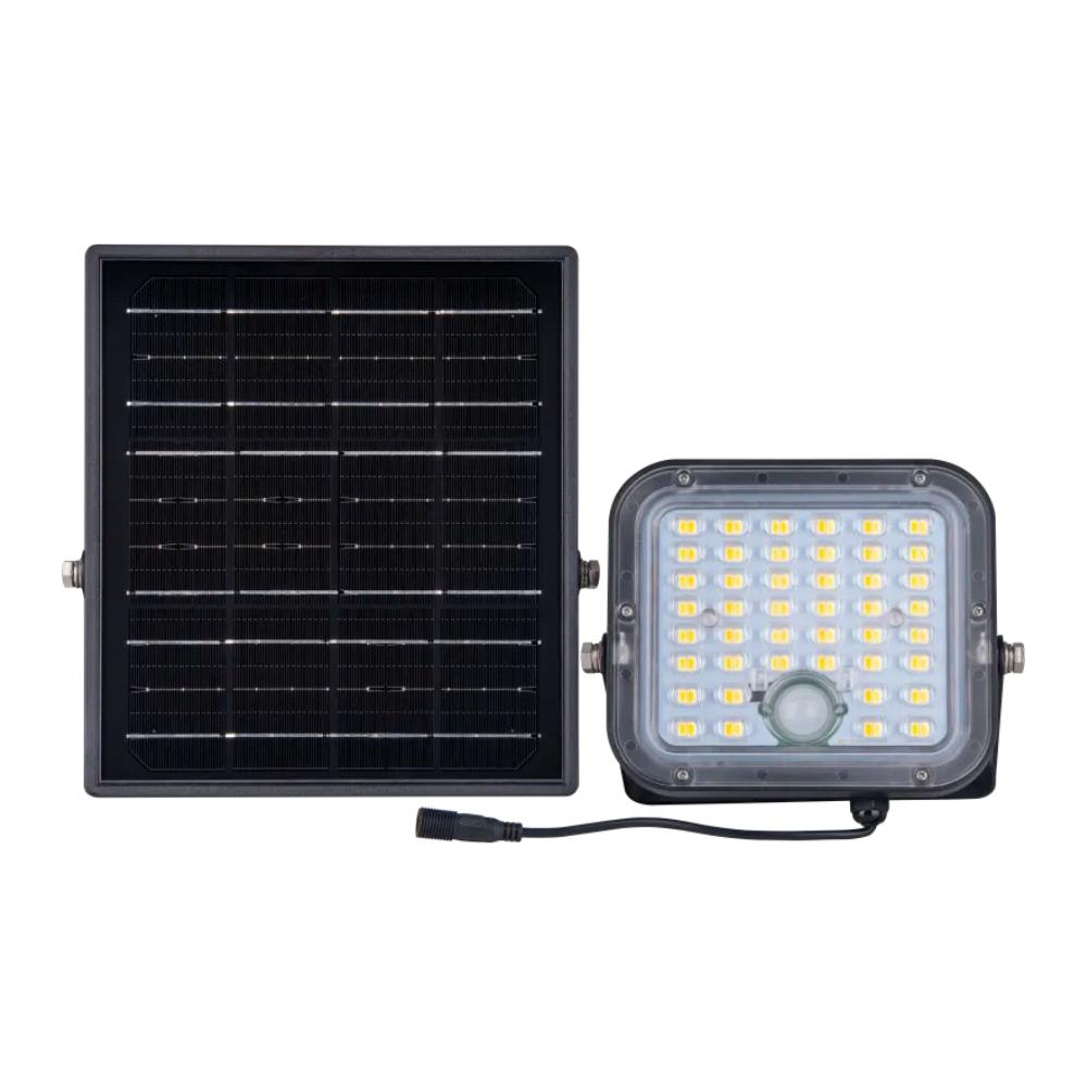 Luceco Mensa 10W Solar Floodlight with PIR Sensor & Remote | 1500 Lumens | Black | IP65 Rated