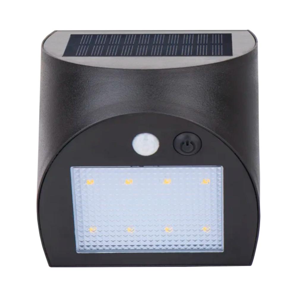 Luceco Prysm 3W Solar Wall Light Black 300 Lumen PIR Motion Sensor USB-C Charging IP54 Rated