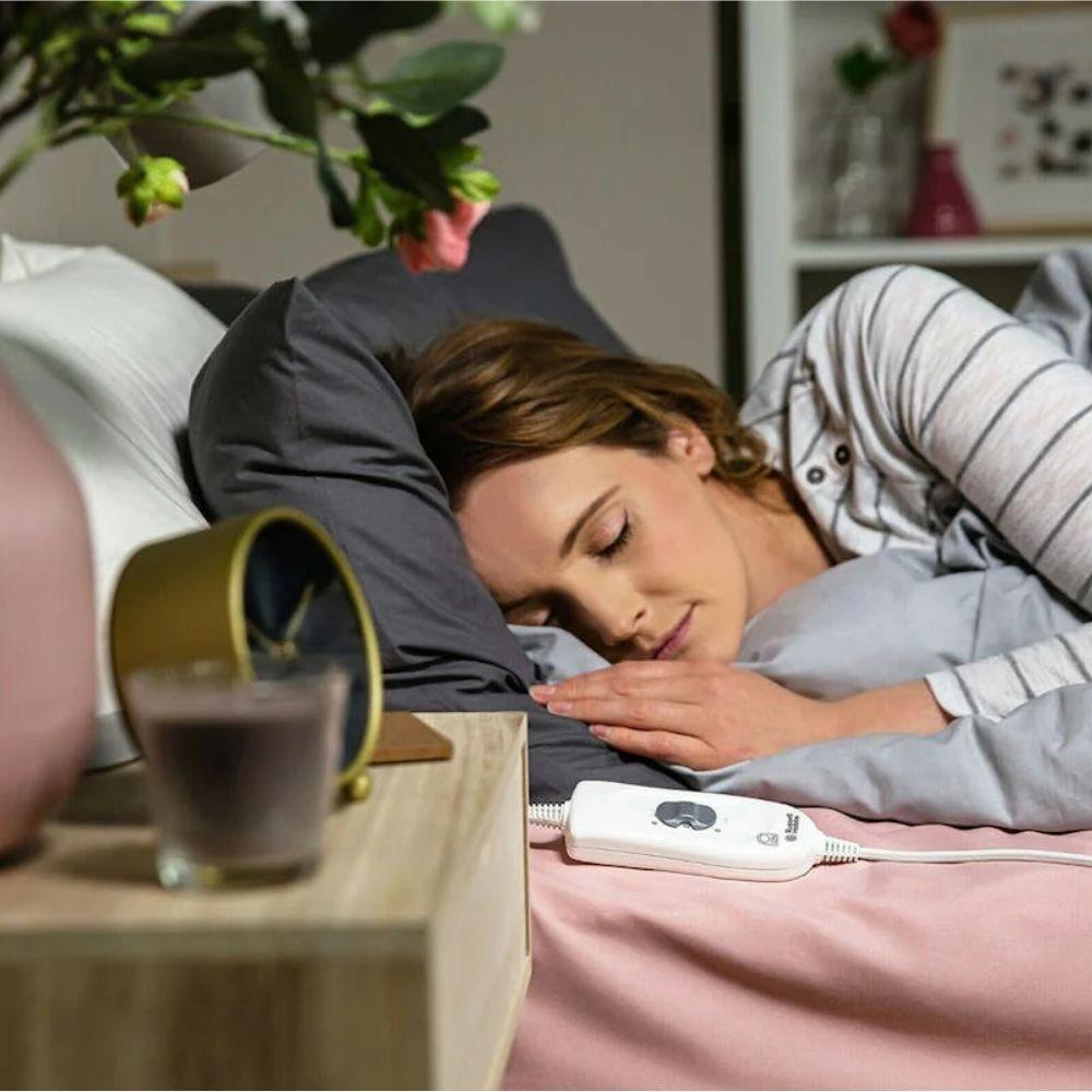 Russell Hobbs King Size Electric Underblanket Dual Control 150 x 200cm 3 Heat Settings Overheat Protection Machine Washable