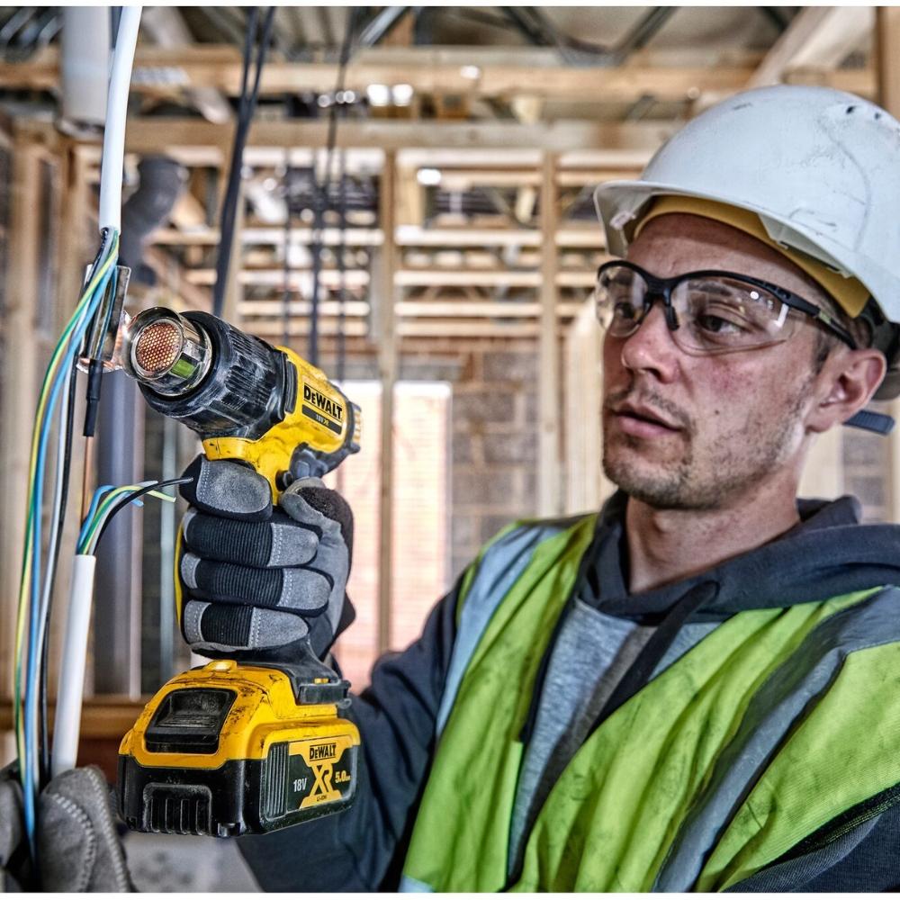 DeWALT 18V XR Heat Gun DCE530N-XJ Body Only - 2 Temp Settings, 530°C Max, LED Light, Lock-on/off Switch, Reflector & Surface Nozzles