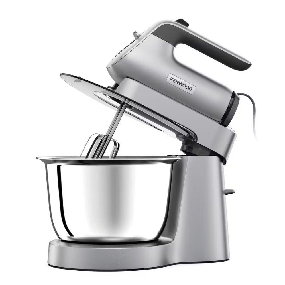 Kenwood Chefette Stand Mixer Silver 3.5L Bowl 650W - Pulse, Rotating Bowl, Twin Beaters, Kneaders, Cord Storage, Safety Interlock, SureGrip Handle, Dispense Button, Dishwasher-safe Parts