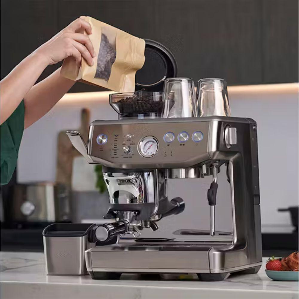 Sage Barista Express Impress Bean to Cup Coffee Machine - Stainless Steel, 25 Grind Settings, 9-bar Pressure, Steam Wand