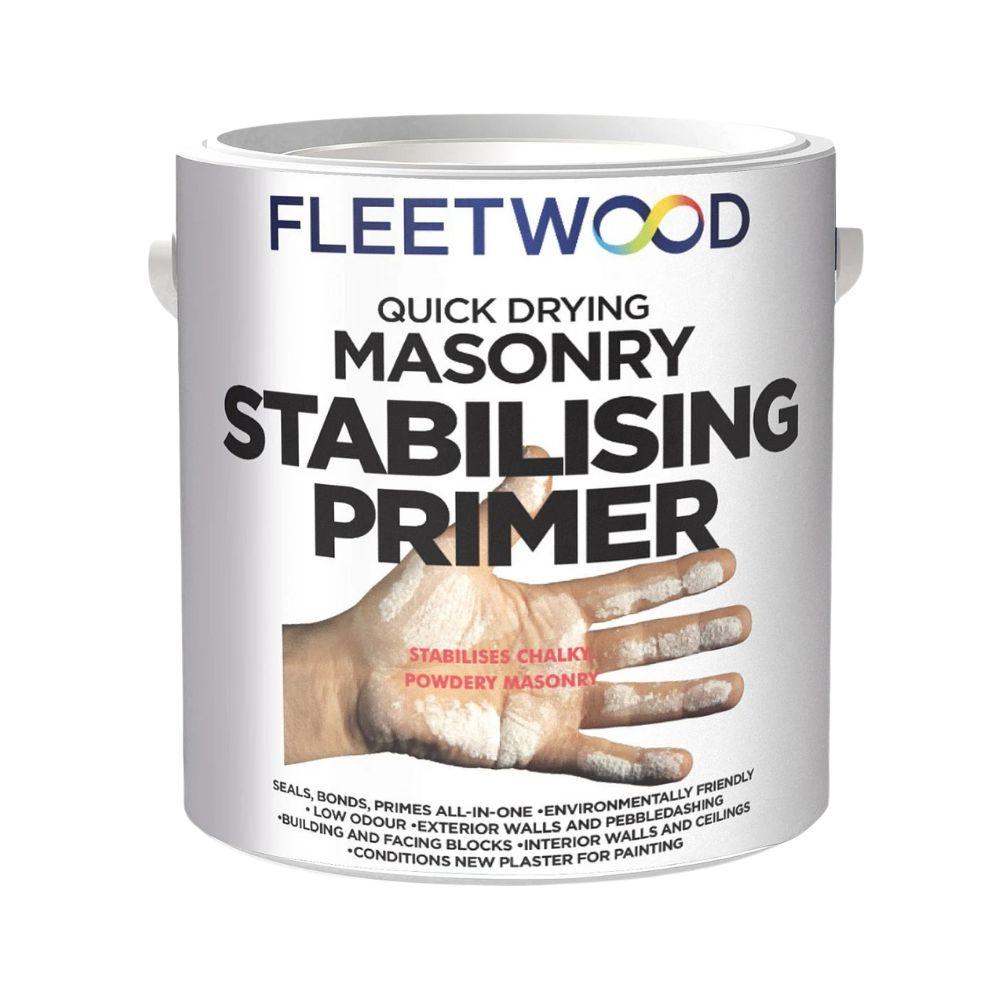Fleetwood Quick Drying Masonry Stabilising Primer | Size 2.5 Litre | Low Odour | Exterior & Interior Walls