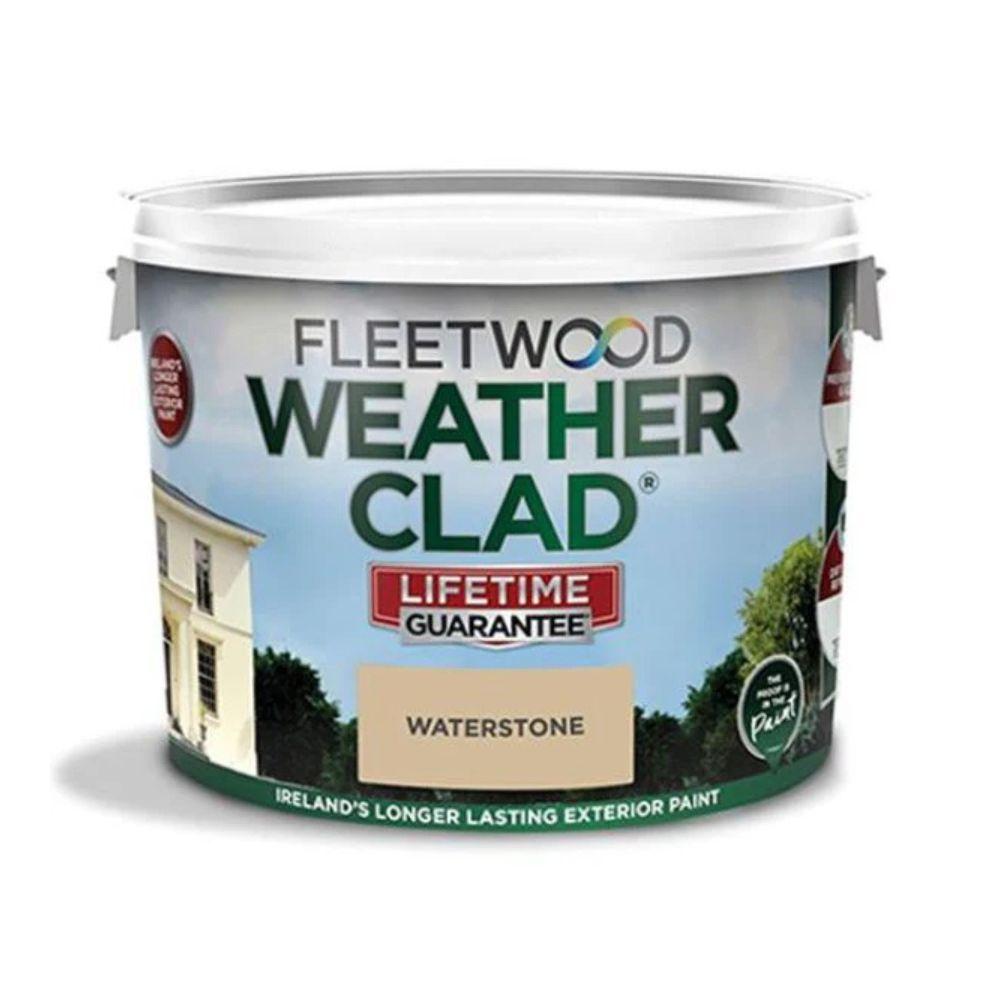 Fleetwood Weatherclad Masonry Paint Waterstone Acrylic Exterior 10 Ltr - Smooth, 18 Years