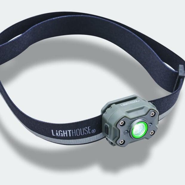 Lighthouse 400 Lumens Elite Rechargeable LED Headlight with Boost Function, High, Medium, Low Modes, Reflective Headband, USB Rechargeable