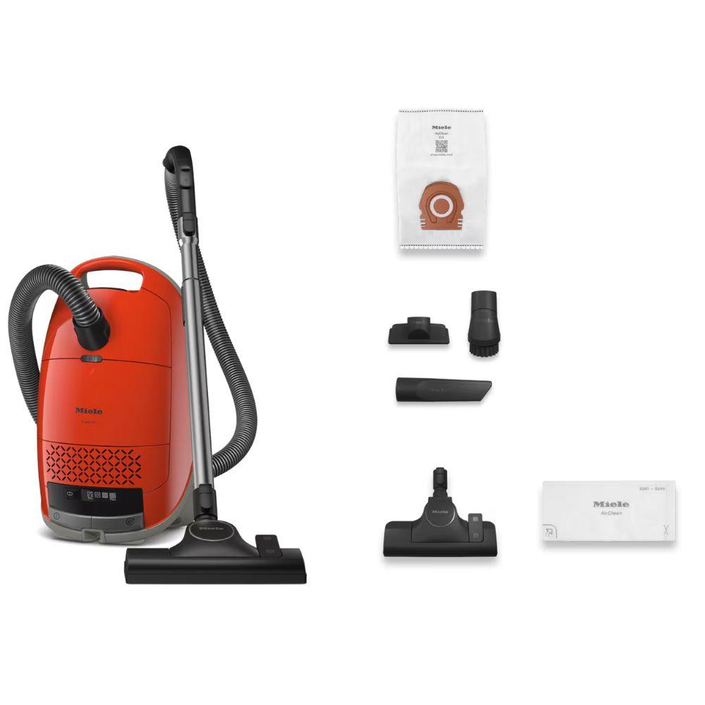 Miele Guard M1 Bagged Vacuum Cleaner Red with Hose, Floorhead, Black and Silver