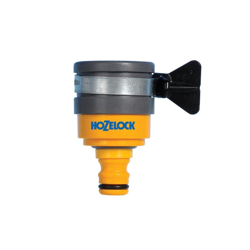 Hozelock Round Tap Connector, Size 18mm, Yellow, Stainless Steel Clip