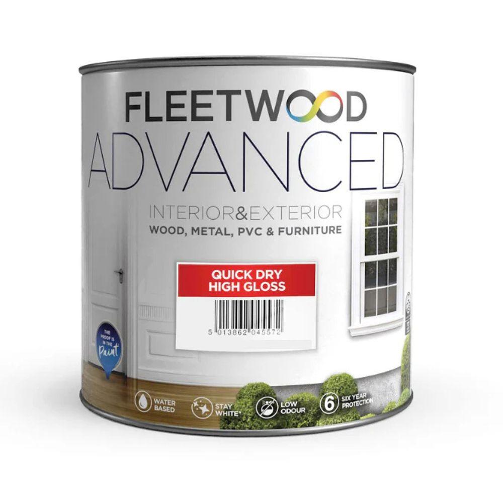 Fleetwood Advanced High Gloss Paint - Brillant White, Size 500ml, Quick Dry, Interior & Exterior
