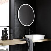 Fuse Frame Black Round LED Mirror 700mm