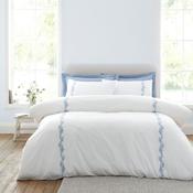 Bianca Camille Embroidered Floral Duvet Set - White/ Blue image