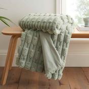 Bianca Carved Faux Fur Throw - Sage image