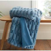 Bianca Carved Faux Fur Throw -Blue image