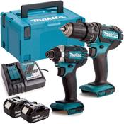 18V Li-Ion Combi Drill + Impact Driver Bundle  image
