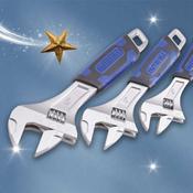3 Piece Matt Chrome Adjustable Spanner Set