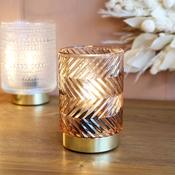 LED Lamp w/Pattern Jar - Mocha image