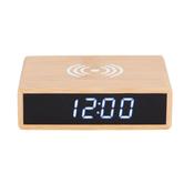 Karlsson Flat LED Alarm Clock w/Charger - Bamboo image
