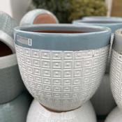 Pelham Planter White &amp; Blue image